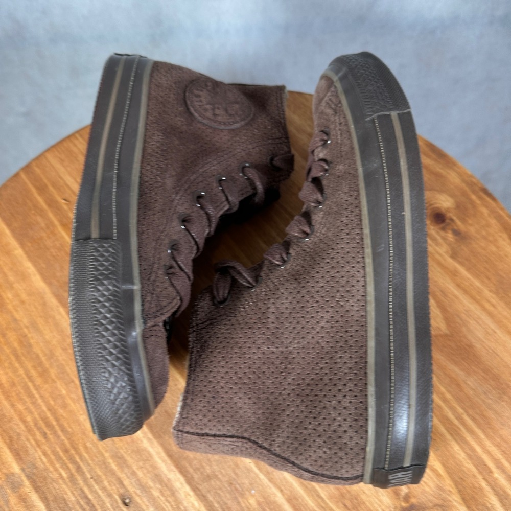 Converse Chuck Taylor High Top Women Size 7 Brown Good Suede Fur Lined - Picture 11 of 13